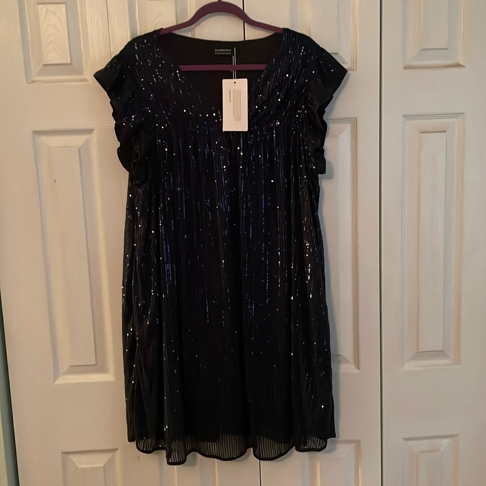 NWT bloomchic sequined navy babydoll dress 18/20
